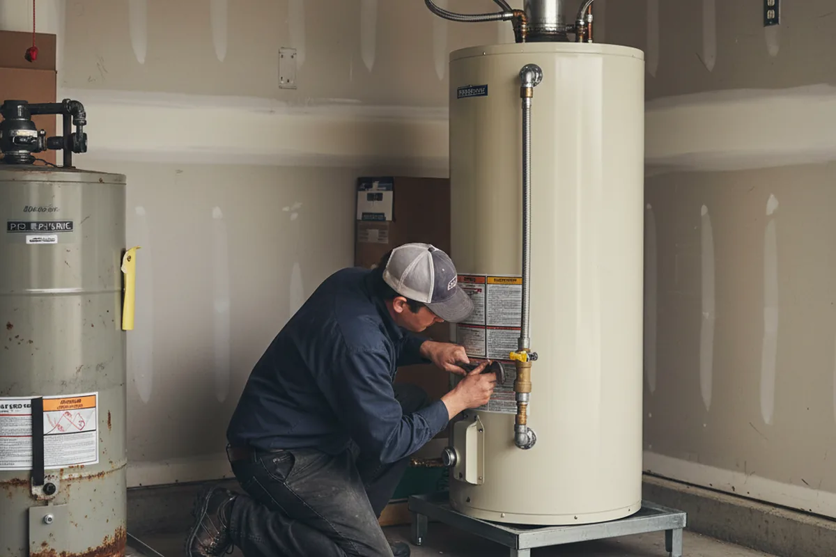 Water heater and shutoff valve replacement in Turner